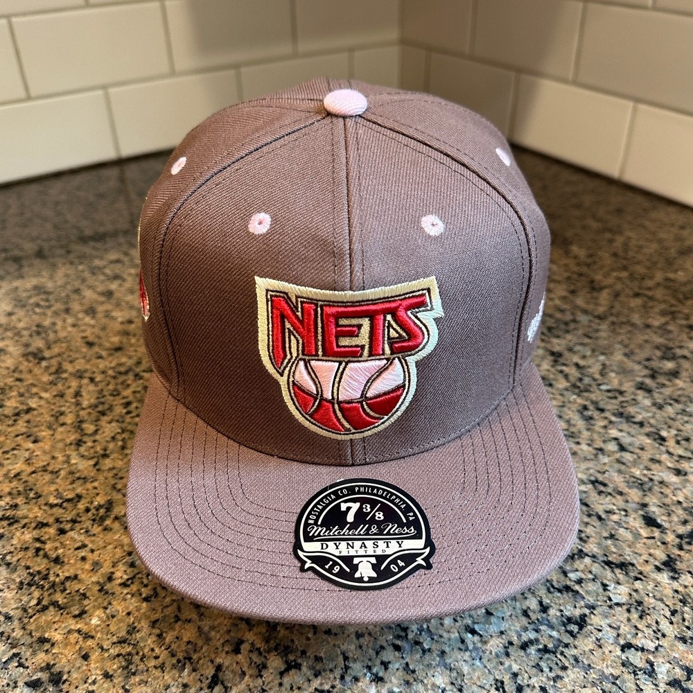 Brooklyn Nets Mitchell & Ness Hardwood Classics NBA Draft Fitted Hat 7 3/8 New